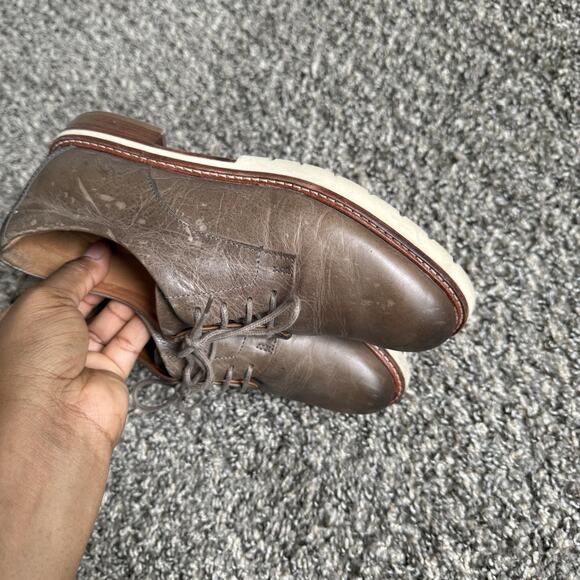 Samuel Hubbard Women's US 6 All Aboard Oxford Taupe Brown Leather Shoe Preppy - Picture 8 of 10